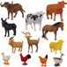 Kruzzel Set d'animaux de ferme - 12 figurines - Jouet éducatif et réaliste