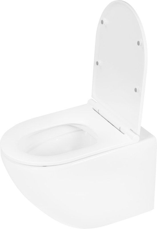 Differnz Wandtoilet Randloos met Toiletzitting Mat Wit