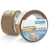 Rapesco 1696 Sterk Verpakkingstape 50 mm x 60 m, Bruin, 2 Stuks | Duurzaam