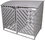 MonsterShop abri conteneur double - gris - 149x122x92 cm - avec verrouillage