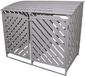 MonsterShop abri conteneur double - gris - 149x122x92 cm - avec verrouillage
