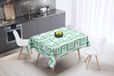 Bonamaison Tafelkleed, Anti-Mold, Sneldrogend, Waterdicht, 100% Polyester Tafellaken, Petroleum Groen, Wit, 140 x 140 Cm