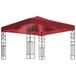 vidaXL Prieel met LED-lichtslinger 3x3 m Wijnrood