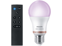 Philips Smart Lighting Starterkit - Slimme lamp met afstandsbediening - RGB - Gekleurd en instelbaar wit licht - Dimbaar - E27 fitting - Werkt met de WiZ app - Wifi