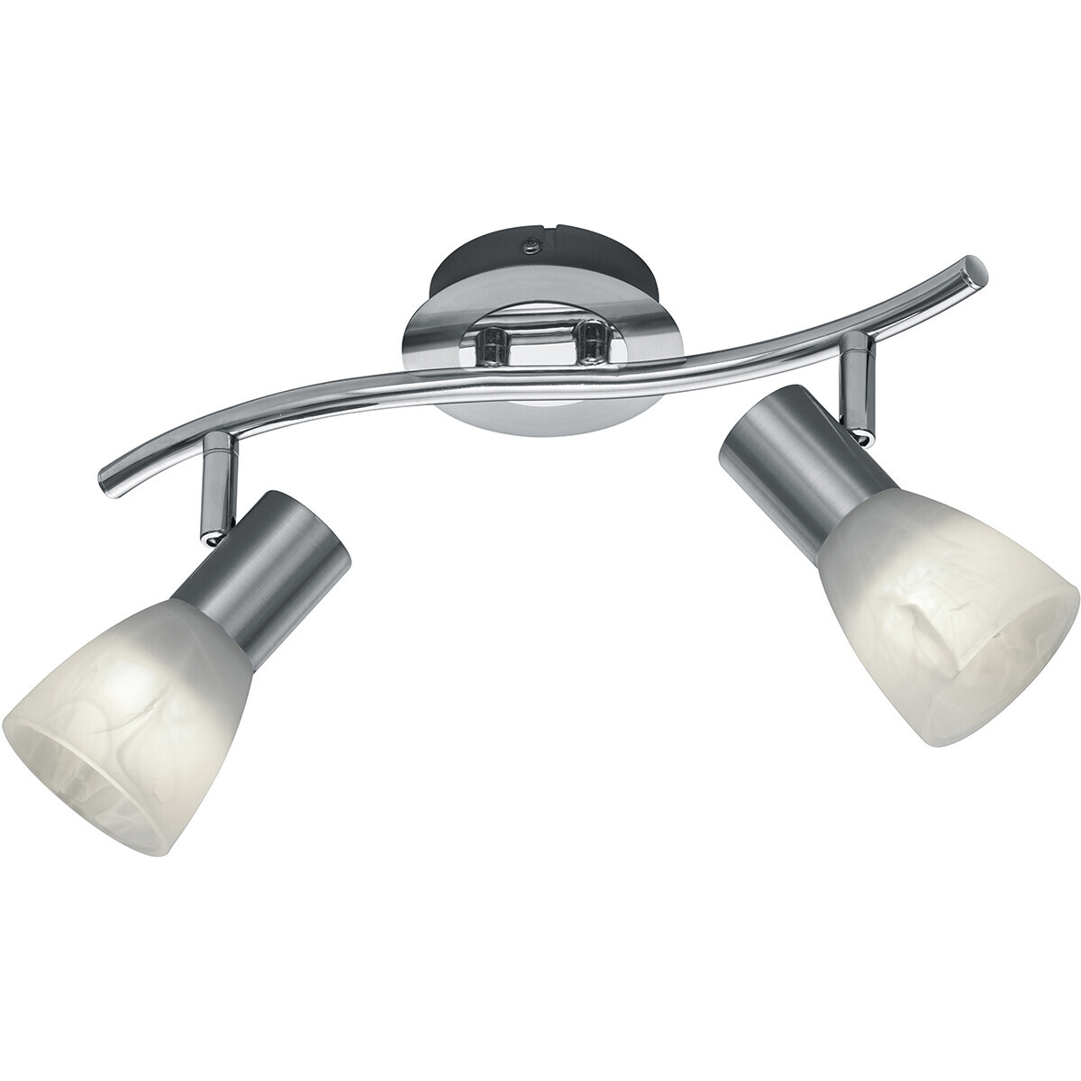 BES LED LED Plafondspot - Trion Levino - E14 Fitting - Warm Wit 3000K - 2-lichts - Rechthoek - Mat Nikkel - Aluminium