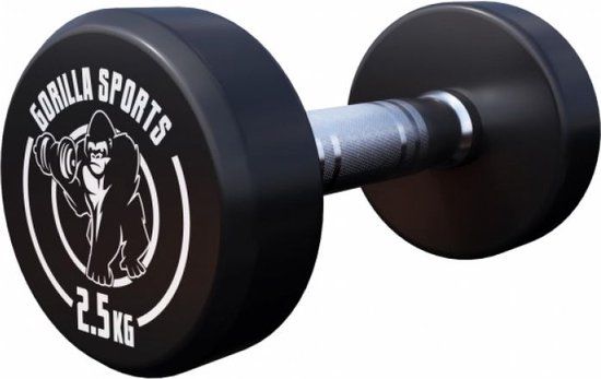 Gorilla Sports Dumbbell - 2.5 kg - Cast Iron (Rubber Coating) - With Logo