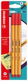 STABILO Premium fineliner point 88-3 Stuks - Rood
