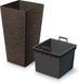 Prosperplast Pot de fleurs - extérieur - plastique - brun foncé - aspect bois Eco - D34xH66 cm - pot de fleurs