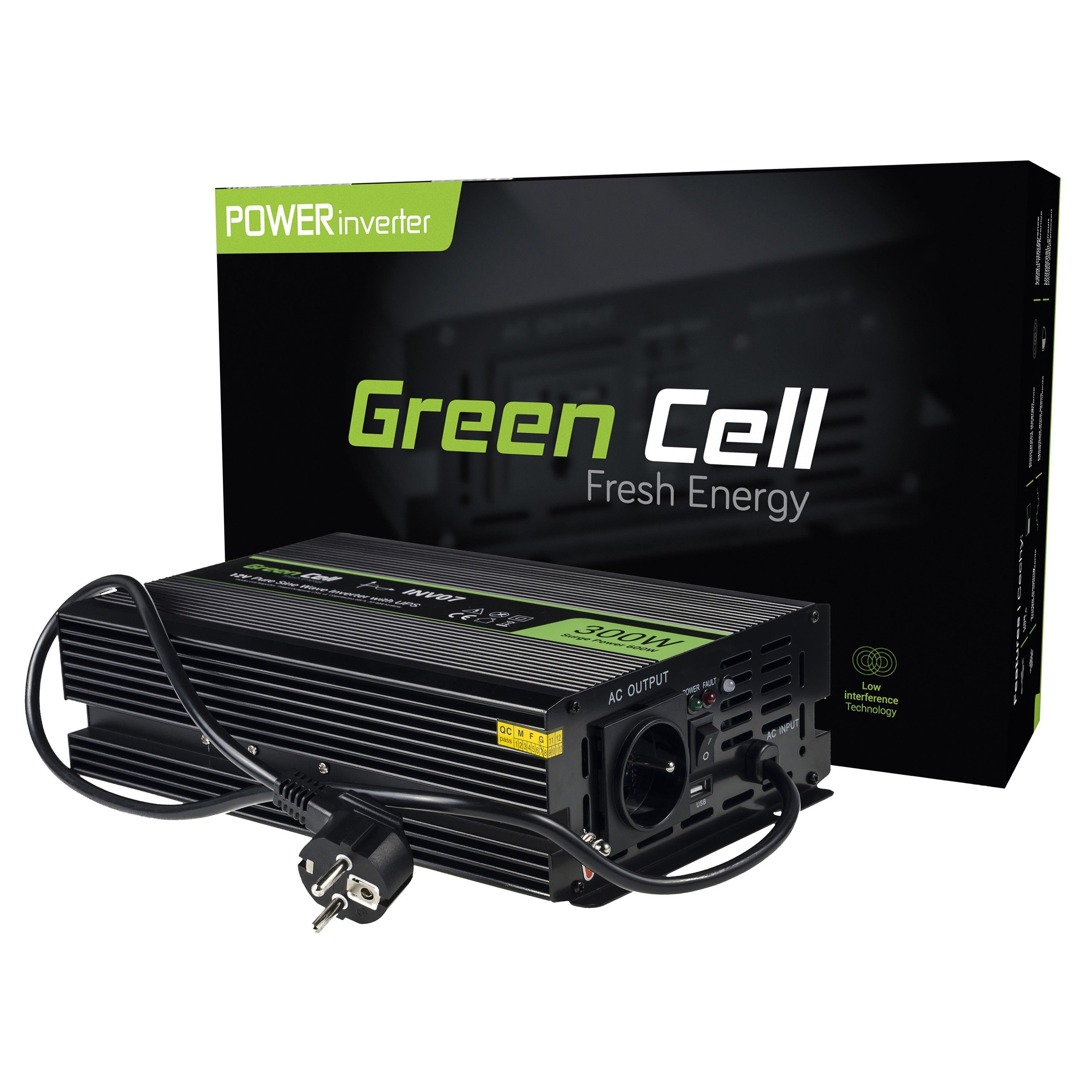 GREEN CELL INV07 - Netvoeding & Inverter - Zwart