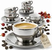 Tasses à expresso italiennes avec soucoupes 60 ml