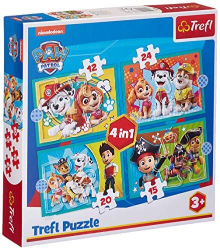 Trefl TR34346 puzzel, het grappige team van PAW Patrol, van 12 tot 24 delen, 4 sets, voor kinderen vanaf 3 jaar