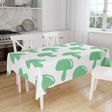 Bonamaison Tafelkleed, Anti-Mold, Sneldrogend, Waterdicht, 100% Polyester Tafellaken, Petroleum Groen, Wit, 140 x 160 Cm