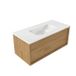 Saniclass Holz Frame Badkamermeubelset - 100x45x42cm - Vygo keramische wastafel wit - 1 wasbak - zonder kraangat - 1 lade - mat eiken natural (hout)