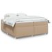 Maison Exclusive Lit à lattes avec sommier intégré, matelas couleur cappuccino, dimensions 200x200 cm, revêtement en similicuir