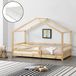 en.casa Kinderbed Knätten grenen huisbed met matras 90x200 cm hout