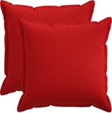 vidaXL - Kussensloop - 2 stuks - HOUTEN - Rood - 65 x 65 cm - Faux Linnen