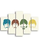 Homemania Muziekbord, 5-delig, voor woonkamer, slaapkamer, meerkleurig, van MDF, 95 x 0,3 x 60 cm