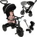 TRIKE FIX Elite Tricycle 2-in-1 avec auvent, barre de poussée réglable, harnais de sécurité et panier de rangement – Noir