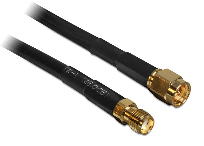 DeLOCK 88445 10m SMA m/f kabel zwart