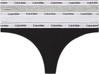 Calvin Klein 3 Pack Dames Strings - Katoen - Zwart/Grijs/Wit - Maat XS