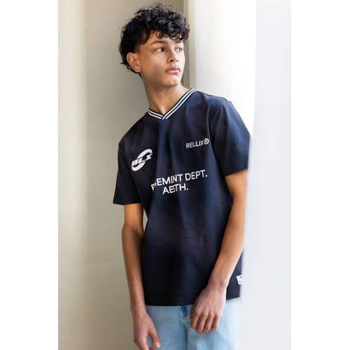 Rellix oversized T-shirt met logo - antraciet