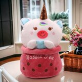 Klikkopers® Kawaii Kussen - Roze Eenhoorn - Bubble Tea Knuffel XXL - 50cm
