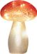 Annas Collection Lampe champignon en verre à LED sur batterie avec minuterie h21 cm blanc avec pois rouges