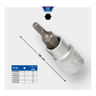 Brilliant Tools 1/4" Inbusbitdop - 4 mm - 1 stuk