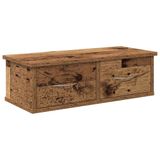 vidaXL Wandkast 60x26x18,5 cm bewerkt hout oud houtkleurig