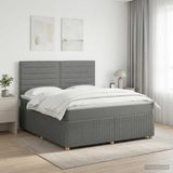 vidaXL Boxspringbed met matras, donkergrijs, 160 x 200 cm, gestoffeerd