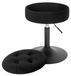Petit tabouret de bar rembourré en cuir de vachette - Hauteur réglable de 49,5 à 65 cm - Avec rangement - Pivotant - Rembourré - Cadre en métal - Noir