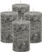 Atmosphera Stompkaars/cilinderkaars - 4x - antraciet - 5 x 8 cm
