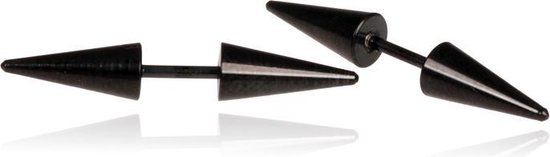 Mendes Lookinggoodtoday Titanium Stud oorbellen Spikes Zwart