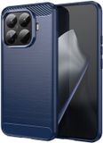 Techsuit Hoesje geschikt voor Xiaomi 15T Pro - Carbon Silicone Back Cover - Blauw