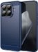 Techsuit Hoesje geschikt voor Xiaomi 15T Pro - Carbon Silicone Back Cover - Blauw