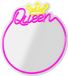 Forever LED Neon Spiegel “Queen” – Miroir mural avec éclairage – Dimmable – USB – Blanc chaud et rose