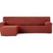 ECOMMERC3 Bankhoes voor chaise longue, kort hoekdeel links, zeer elastisch, bi-elastisch, chaise long, kleur ketel, met schuim en elastieken, geschikt voor rechts of links