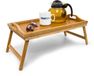 Merkloos Relaxdays Bedtafel Bamboe Hout Dienblad 50x30 cm