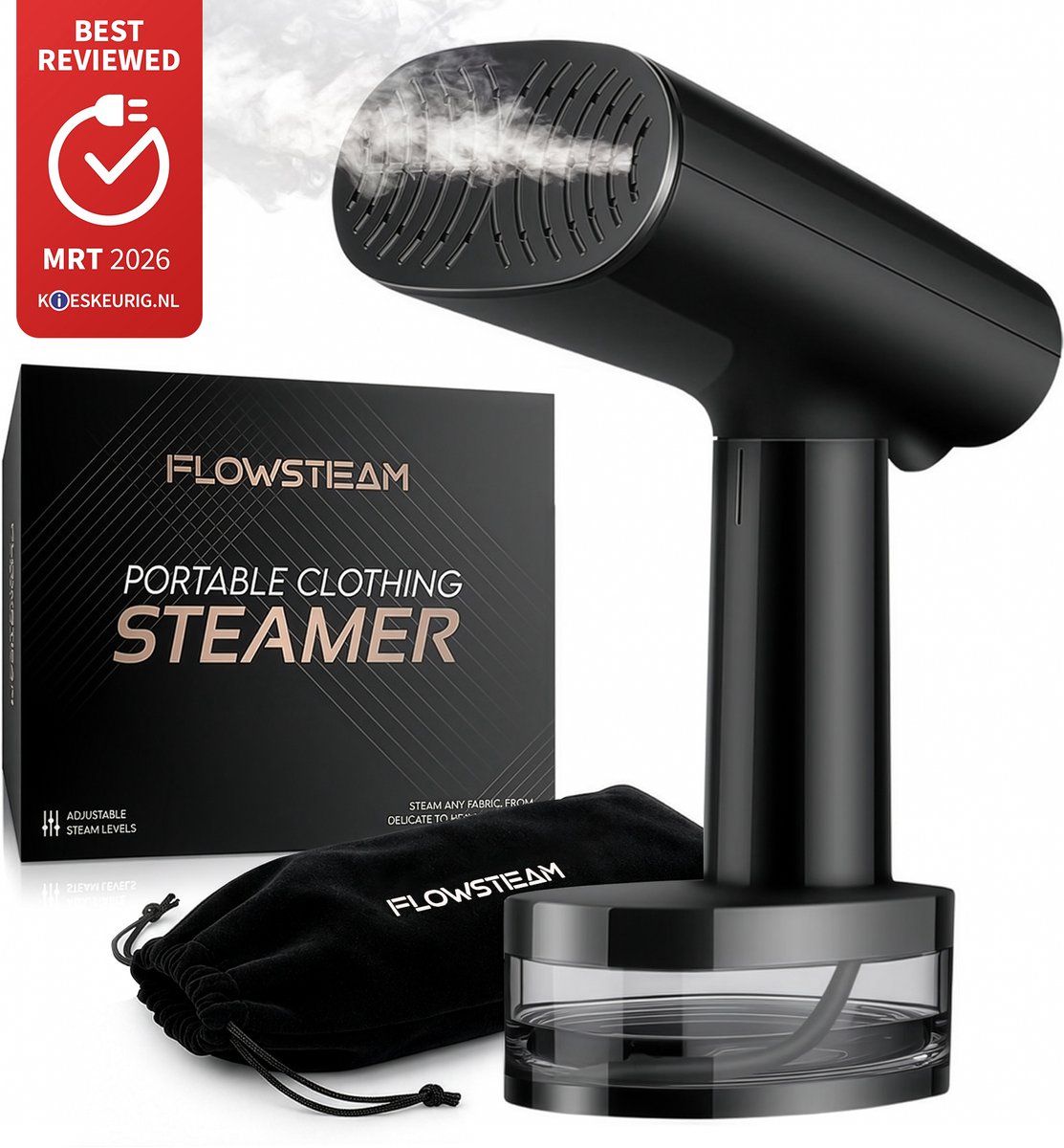 FLOWSTEAM® Luxe Kledingstomer - Matte Black Edition - SG5657