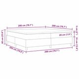 vidaXL Boxspringbed Lichtgrijs en wit 200 x 200 cm