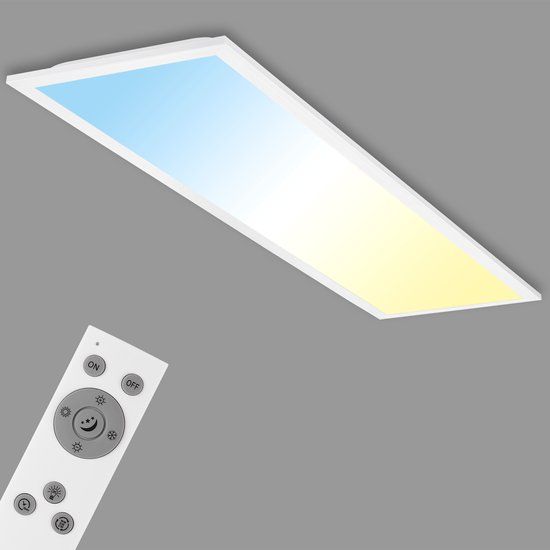 BRILONER PIATTO LED Plafondlamp - Dimbaar - CCT - Afstandsbediening - 24W - Wit - 100cm