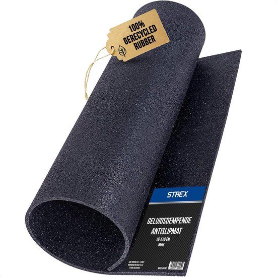 Strex Anti Trillingsmat Wasmachine en Wasdroger - 60 x 60 CM - Zwart - Rubber