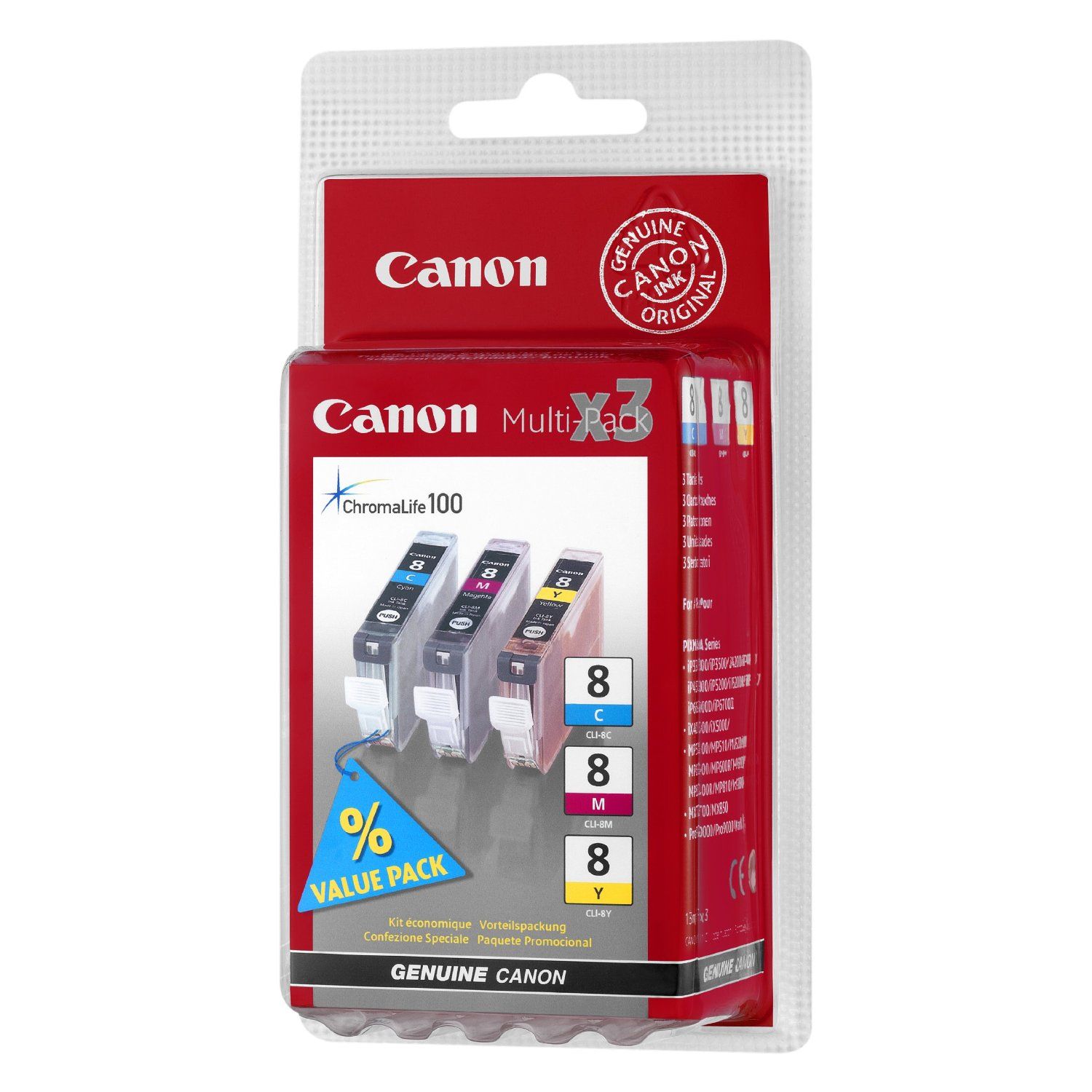 Canon CLI-8 C/M/Y multi pack / cyaan, geel, magenta