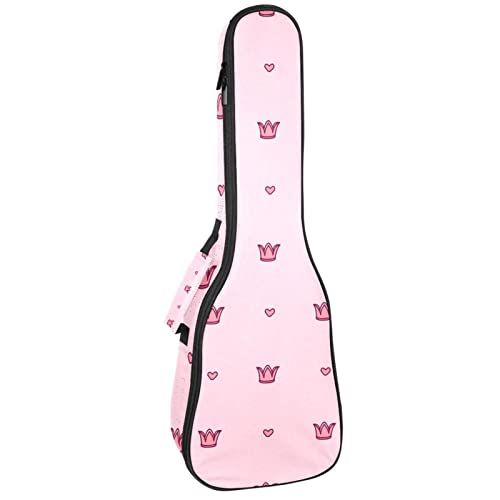 Mersov Tenor Ukulele Gigbag Waterdichte Ukelele Case Gewatteerde Rugzak, Prinses Crown Roze