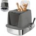PawHut Cat Litter Box - Stainless Steel, ABS - 52.4L x 41.3W x 39.8H cm - Dark Grey