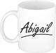 Bellatio Decorations Abigail Naam koffiemok - beker - met sierlijke letters - wit
