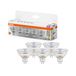 OSRAM LED BASE MR16, voordeelverpakking met 5 laagspanningslampen, vervangt traditionele 35W reflector gloeilampen, warmwit (2700K), 3.8W, GU5.3-fitting, matglas, niet dimbaar