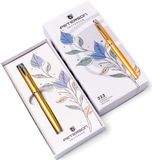 Peterson stylo, jaune avec détails argentés, avec cartouche d'encre noire