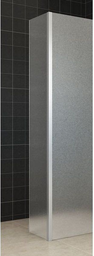 Wiesbaden Frosted zijwand met hoekprofiel 35x200cm 10mm mat glas met NANO coating