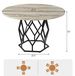 Table à manger aspect cuir de bovin - 120 cm - Gris clair